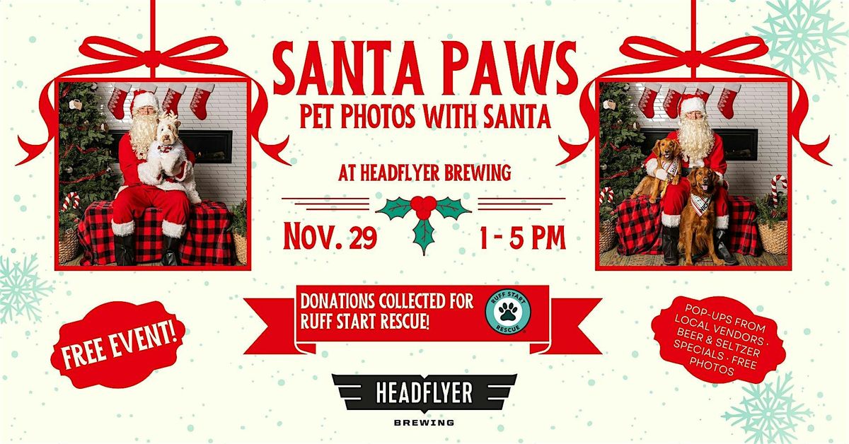 Dog Photos with Santa at Headflyer Brewing