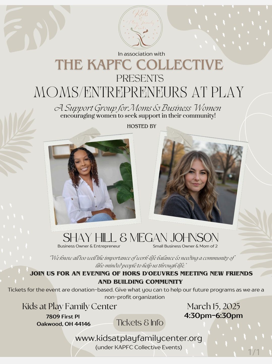 Moms & Entrepreneurs at Play- Networking Event 