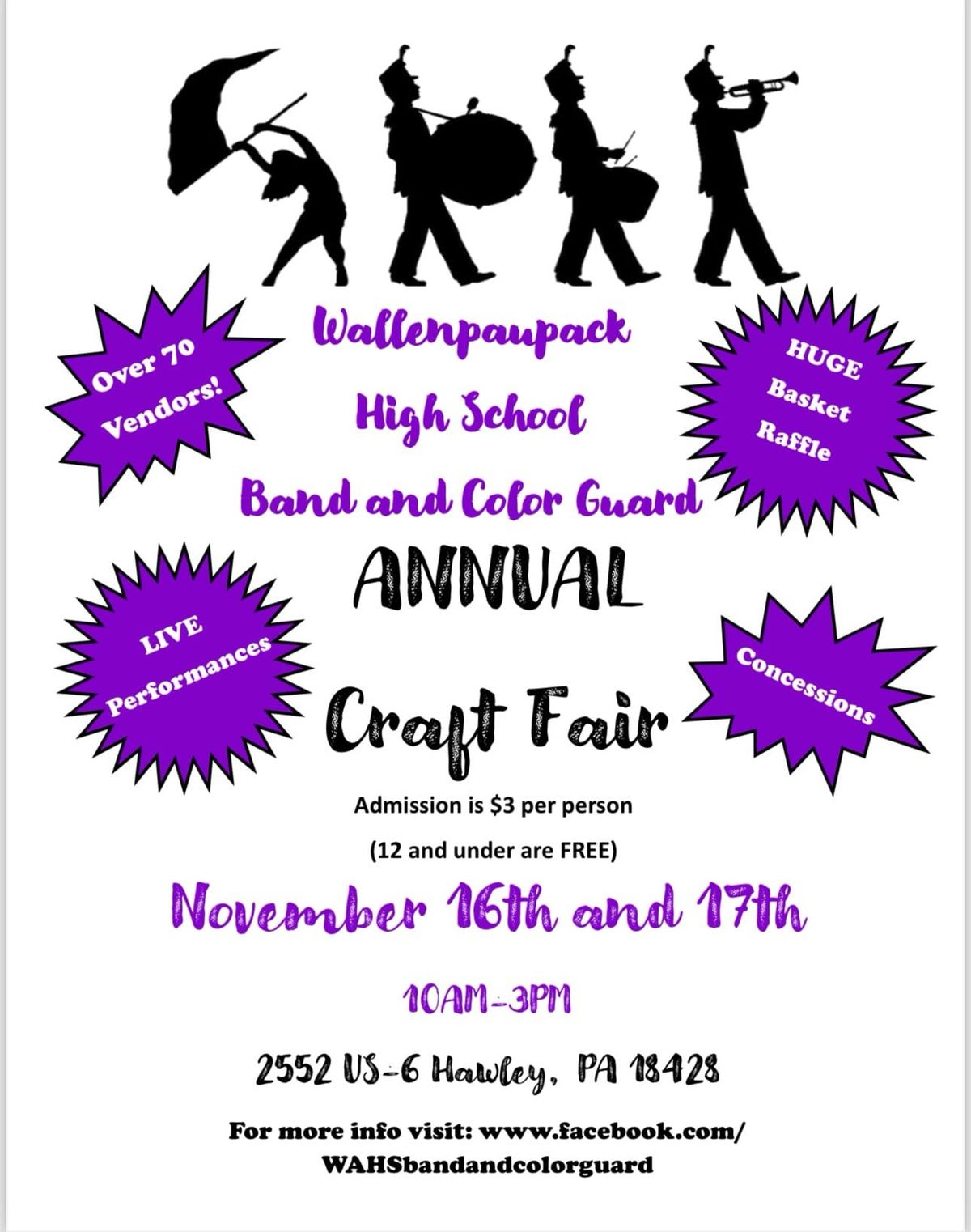 Annual WAHS Band and Color Guard Craft Fair 