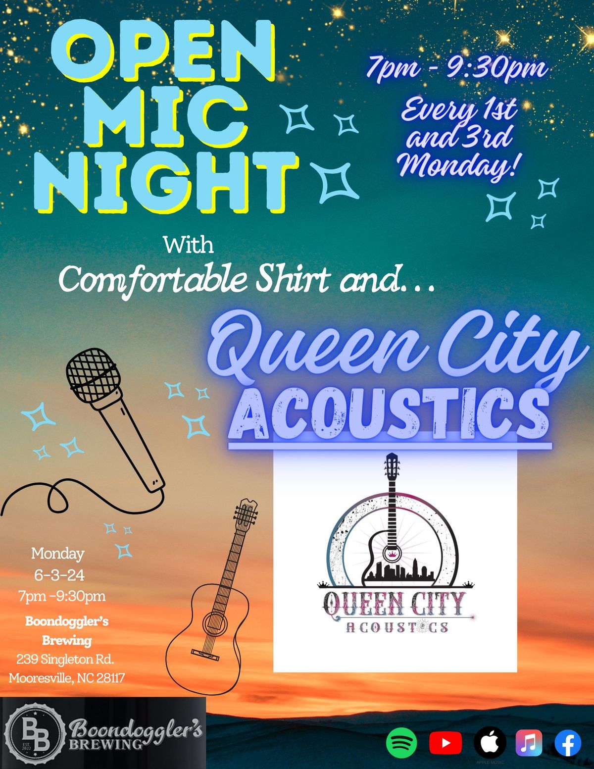 Open Mic at Boondoggler's Brewing: Featuring Queen City Acoustics!