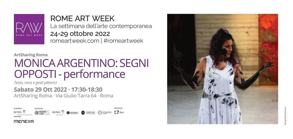 Rome Art Week - Performance: Monica Argentino "Segni opposti"