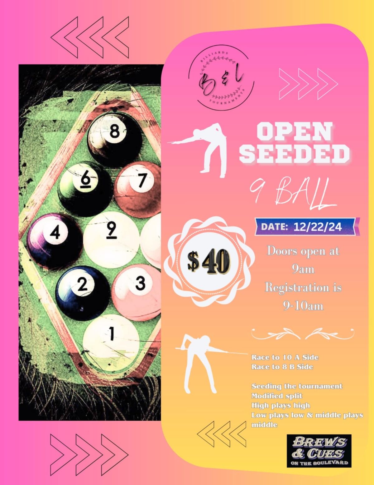 B&L back at Brews for open seeded 9 ball!!!