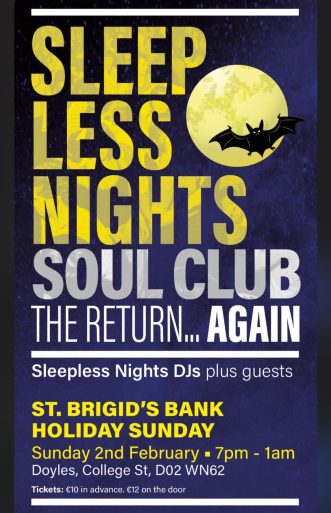 Sleepless Nights 6ts Soul Club @ Doyle\u2019s