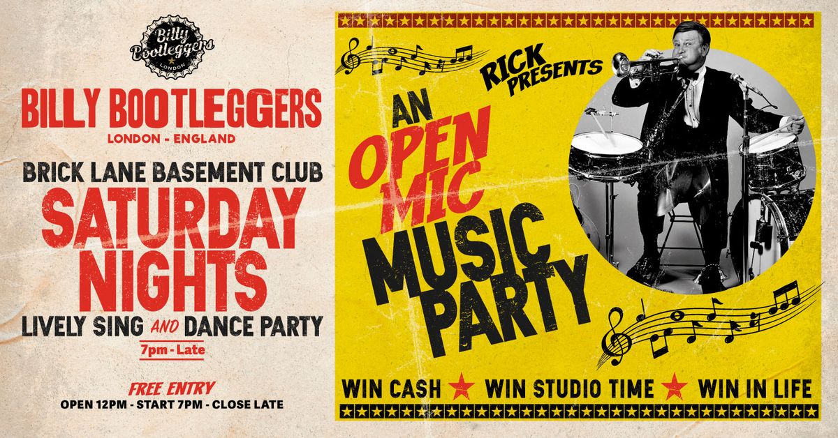 **An Open Mic Music Party** - Billy's Brick Lane Basement Club