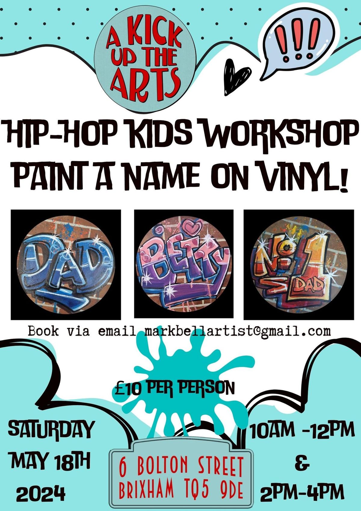 A Kick Up The Arts - Hip Hop Kid's Workshop - Paint A Name on Vinyl