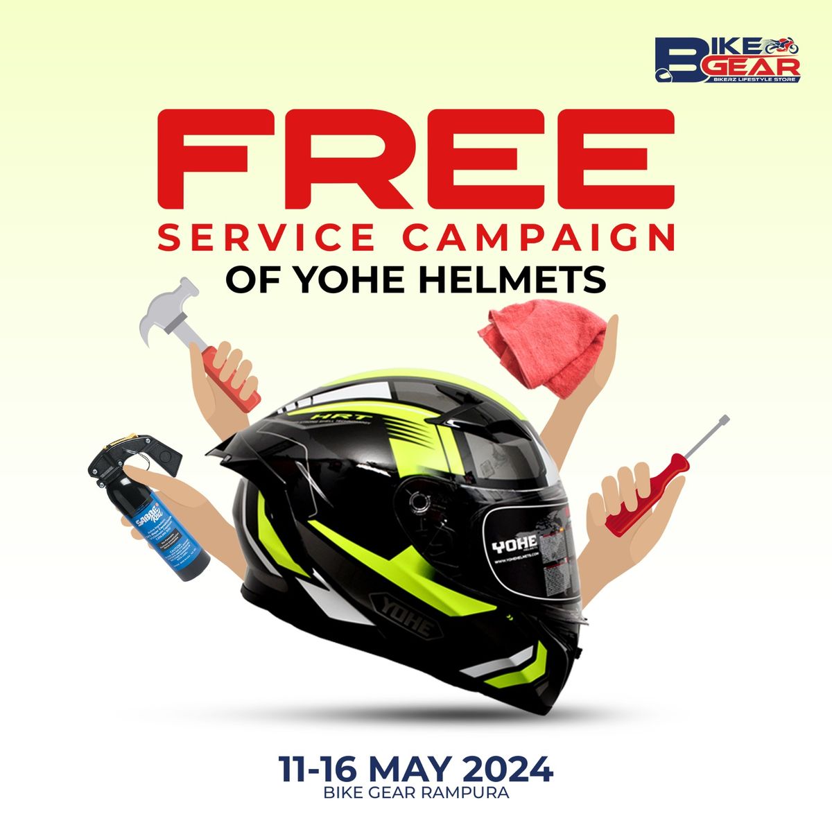 Free service Of YOHE Helmet.
