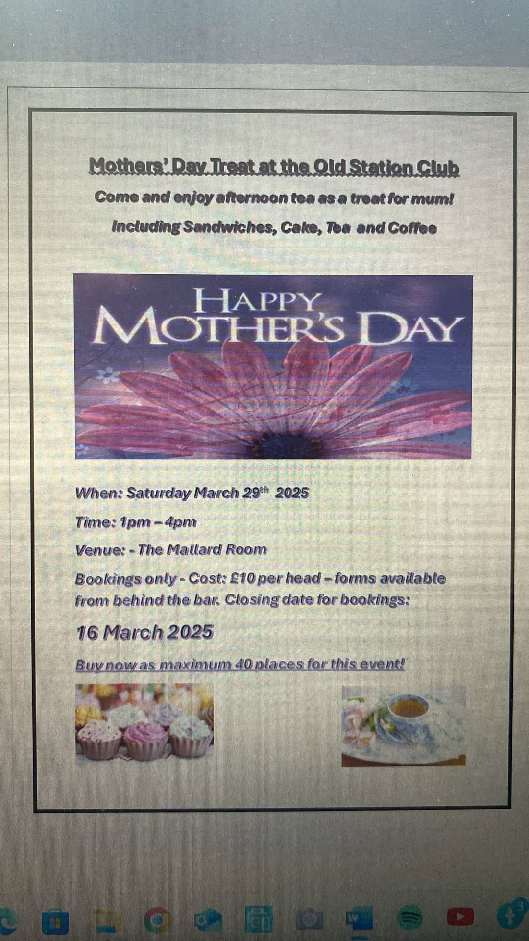 Mother's Day a\nAfternoon Tea. 