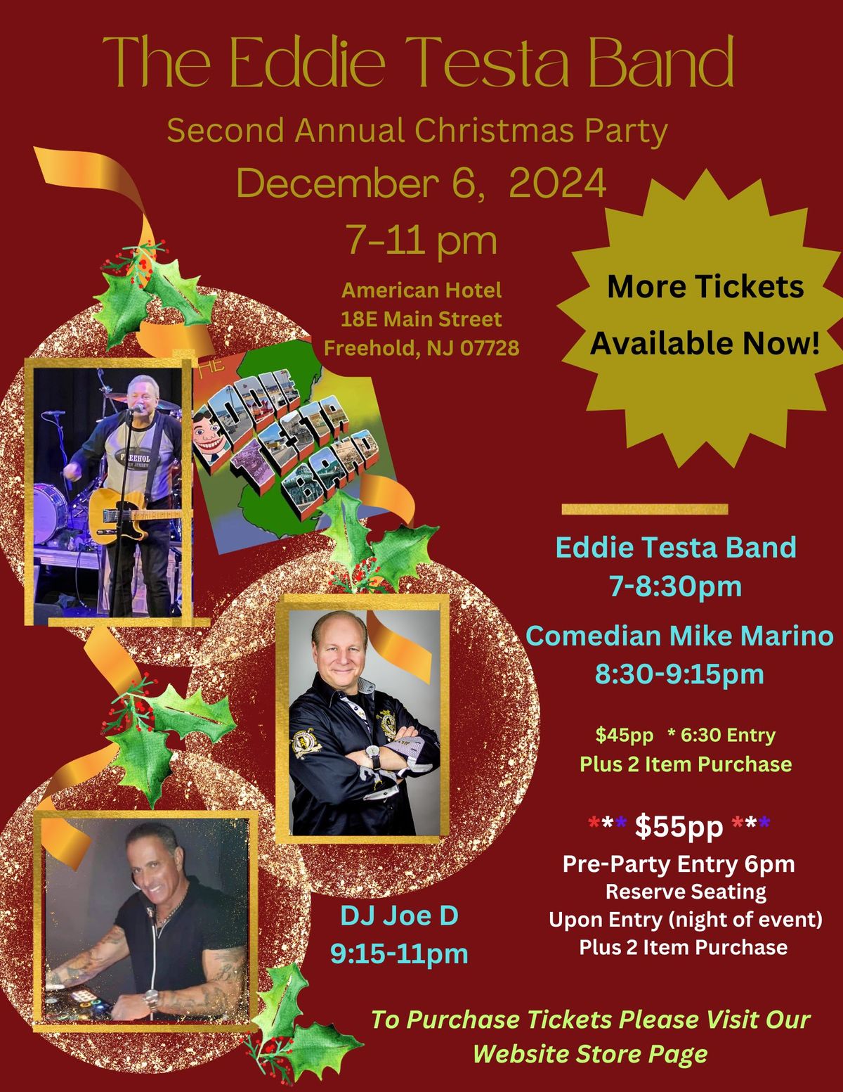 \ud83c\udf84SOLD OUT!\ud83c\udf84   The Eddie Testa Band Christmas Party