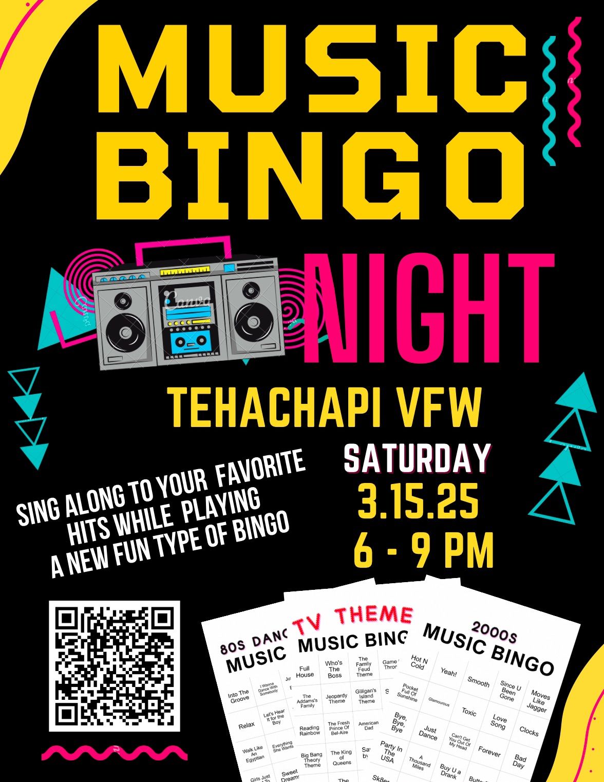 Music Bingo Nights @ Tehachapi VFW