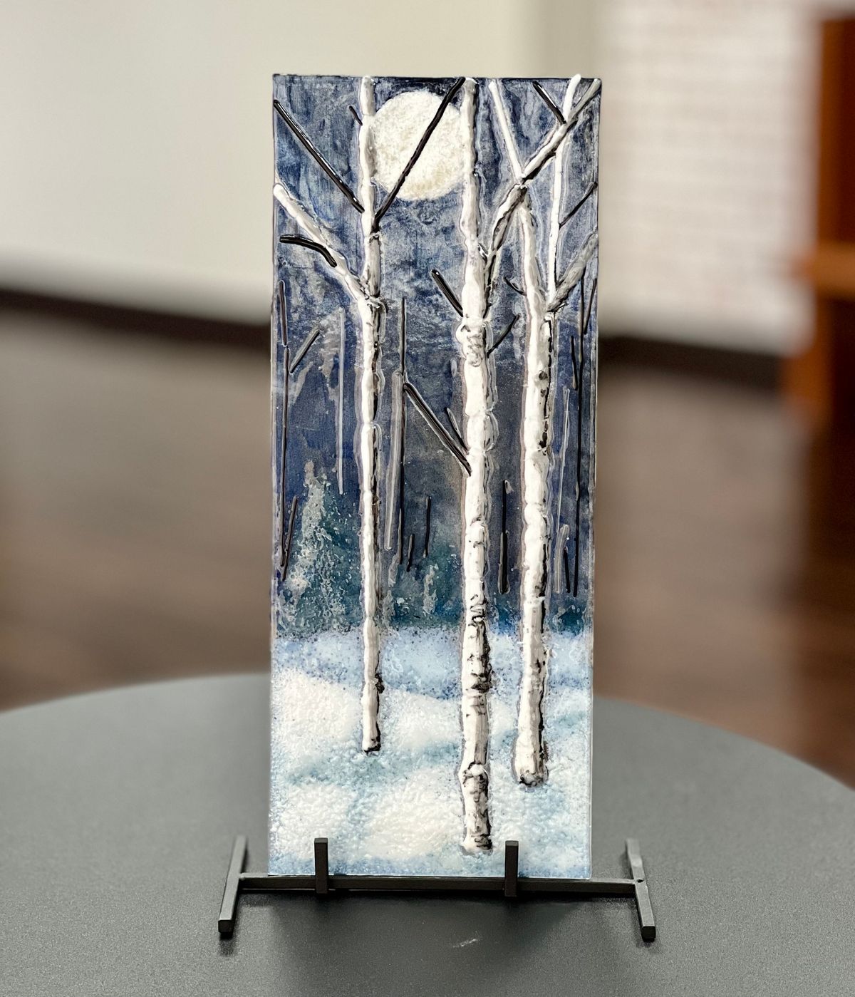 Winter Wooded Landscape Fused Glass Class 2\/15