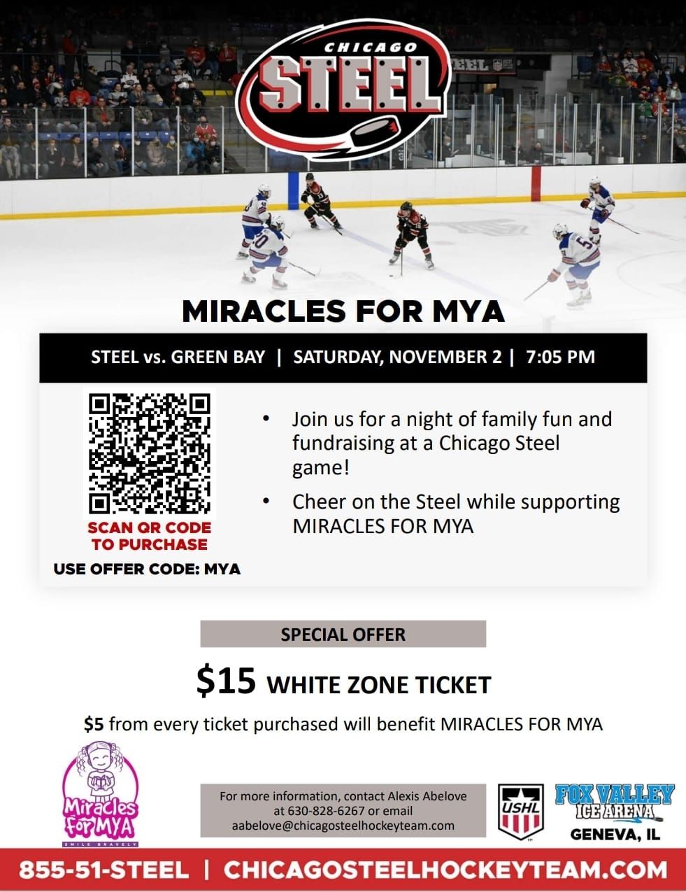 Chicago Steel Hockey x Miracles for Mya