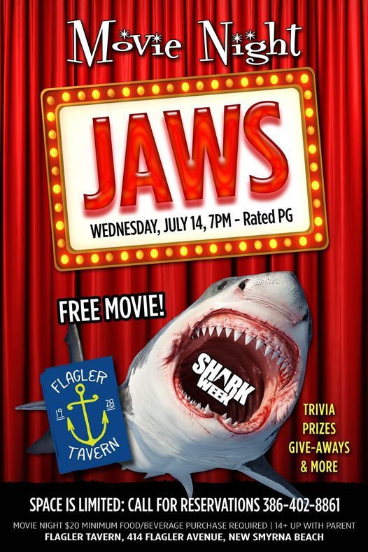 Shark Week Movie Night Jaws Flagler Tavern New Smyrna Beach 14 July 21