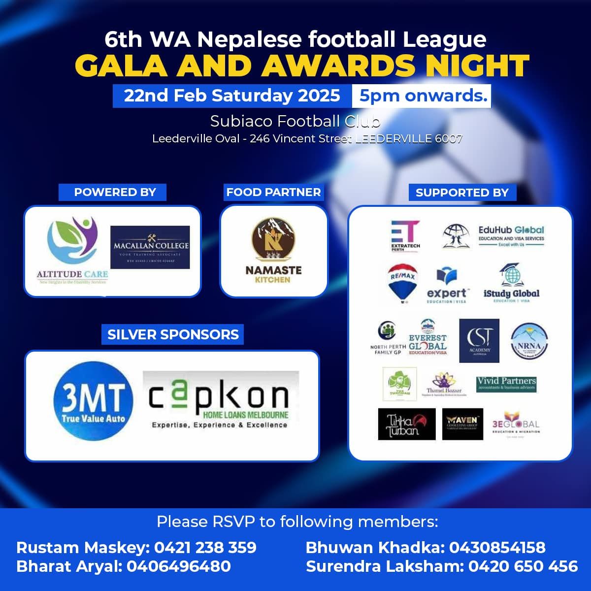 6th WA Nepalese football league Gala and awards night 