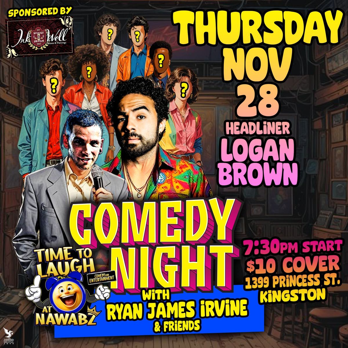 Time to Laugh @ Nawabz presents Comedy Night with Ryan James Irvine & Friends feat Logan Brown