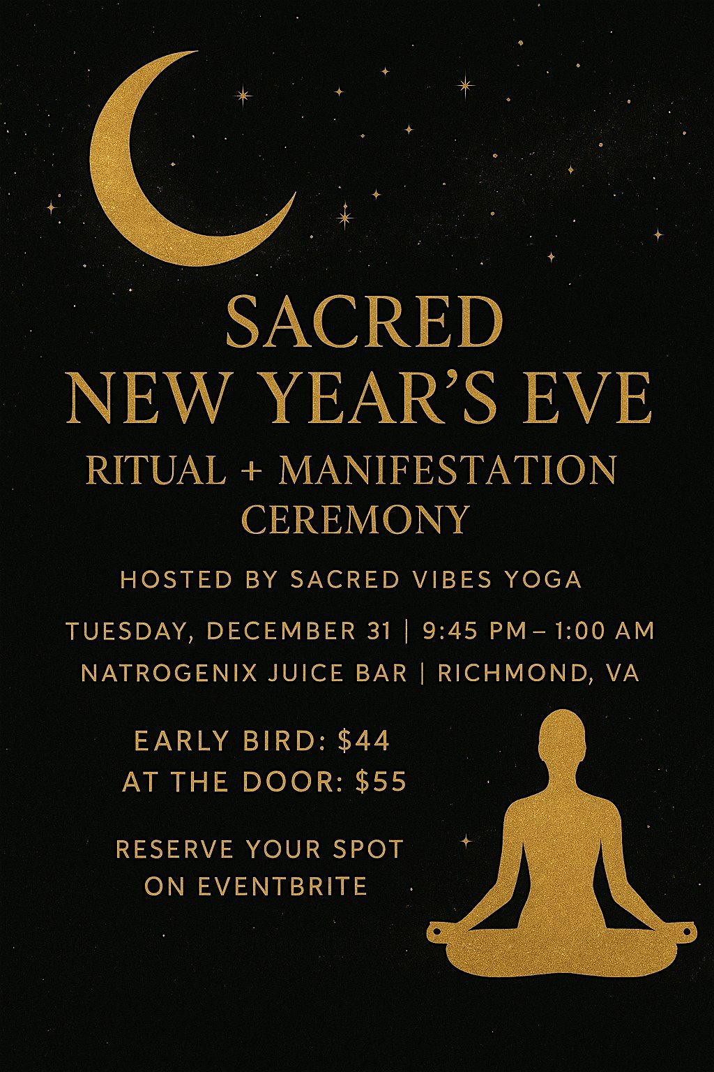 SACRED NEW YEARS  EVE RITURAL & MANIFESTATION CERMONY