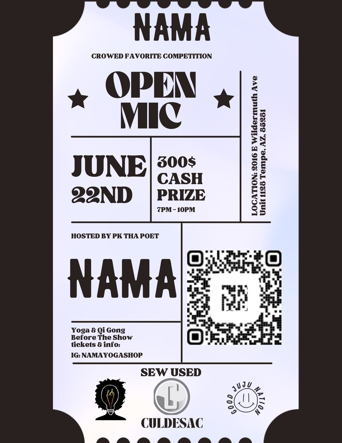 $300 cash prize open mic Tempe: Juneteenth