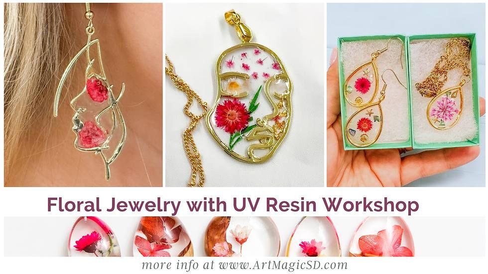 Floral Jewelry: casting flowers with UV Resin