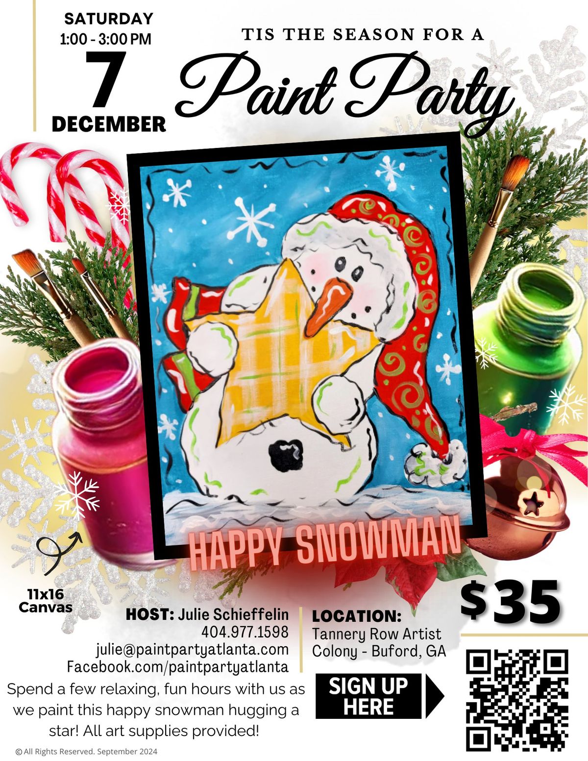 Snow Day with Paint Party Atlanta