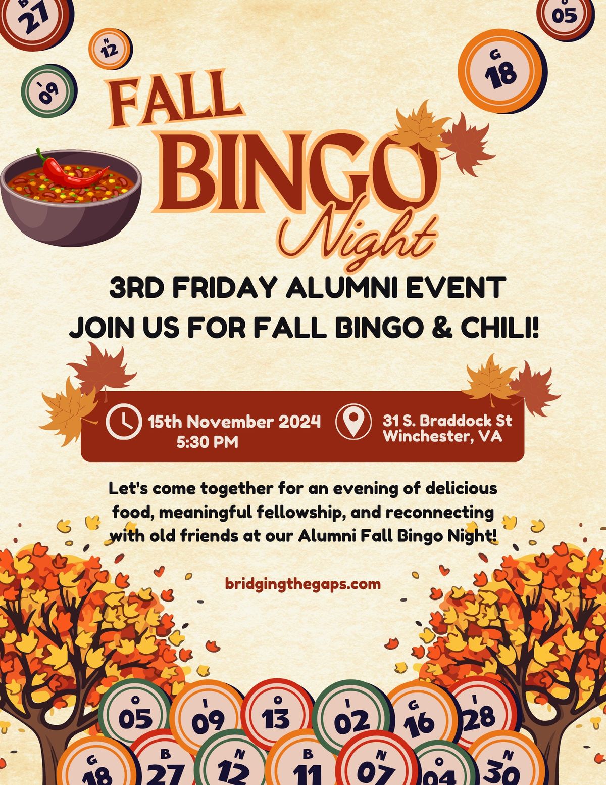 3rd Friday Alumni Event - Fall BINGO & Chili