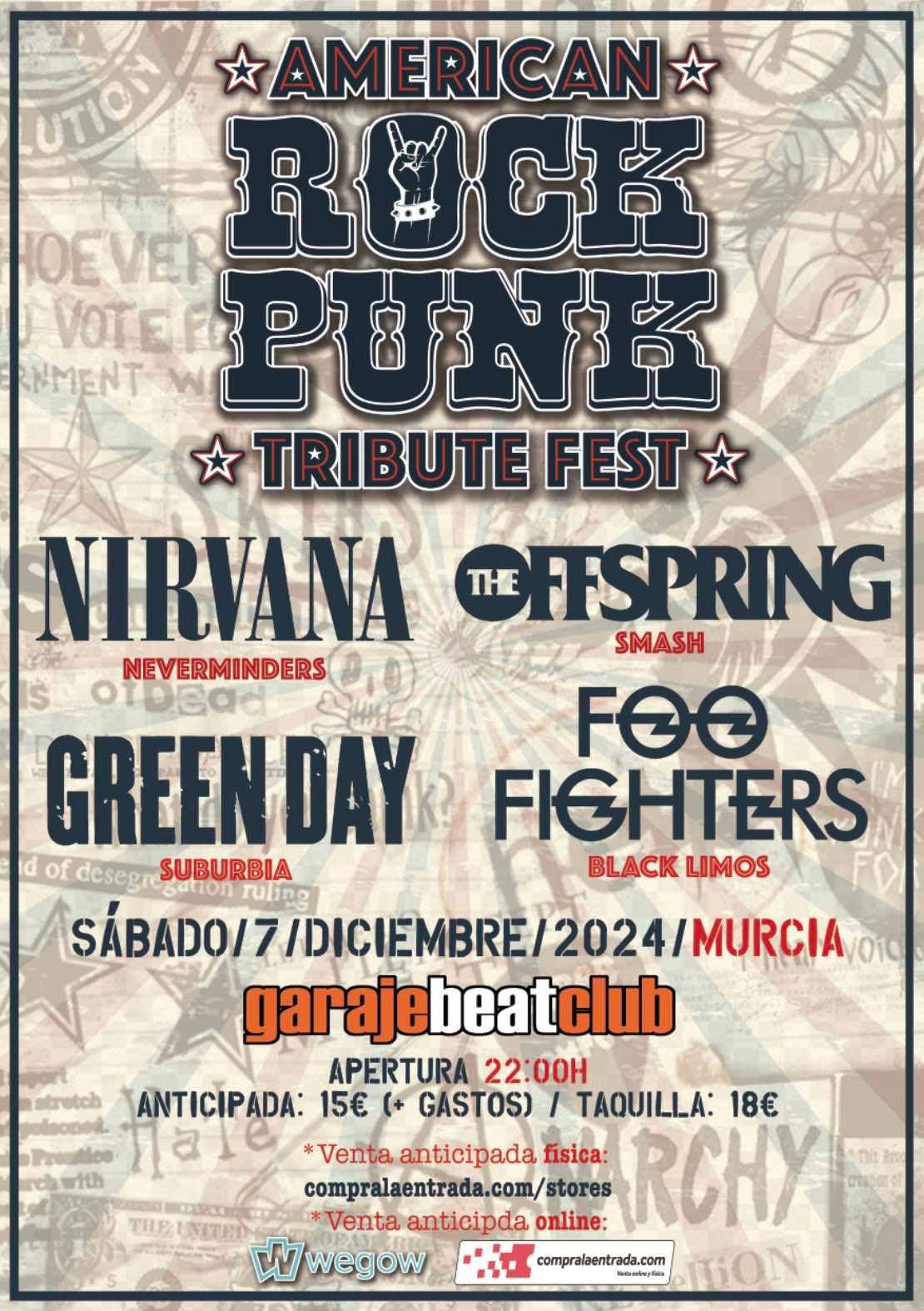 Festival de Tributos AMERICAN ROCK PUNK (Murcia)