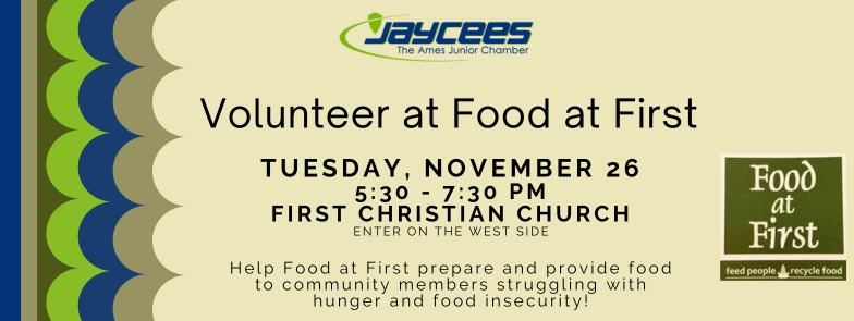 Volunteer Opportunity: Food at First