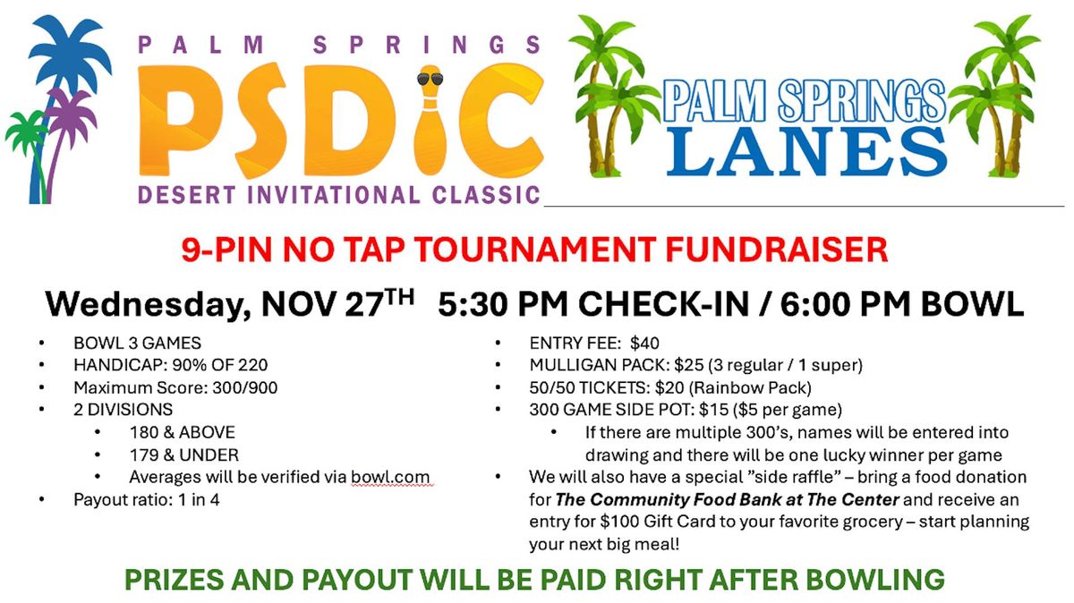 PSDIC 9-Pin No Tap Tournament Fundraiser