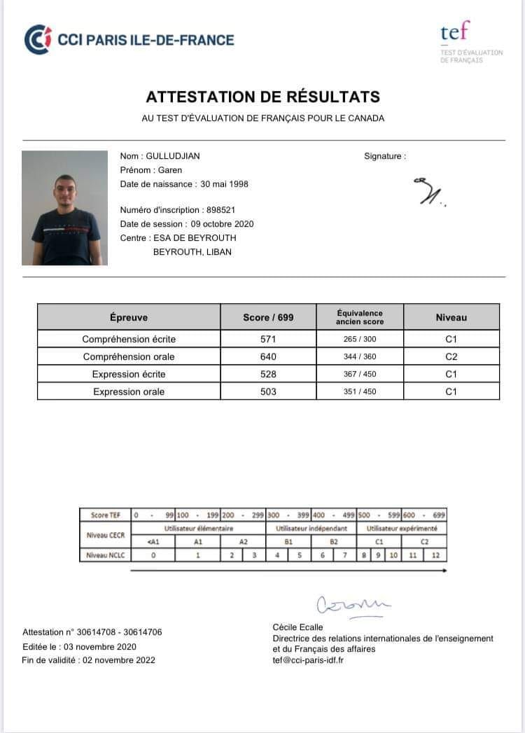 Buy TEF Certificate