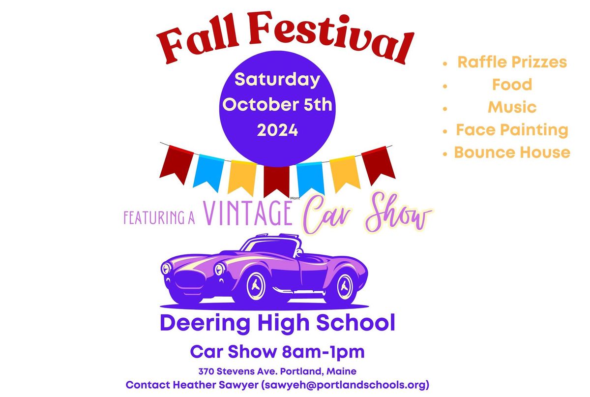 Fall Festival featuring a Vintage Car Show