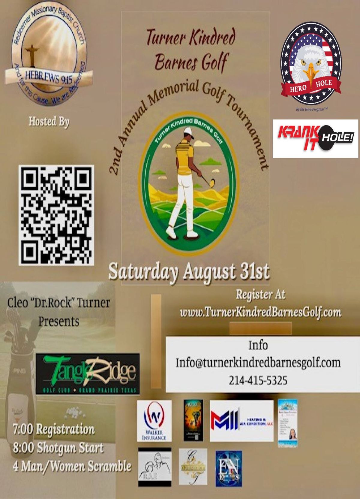 Turner Kindred Barnes Golf 2nd Annual Memorial Golf Tournament, TANGLE RIDGE GOLF CLUB