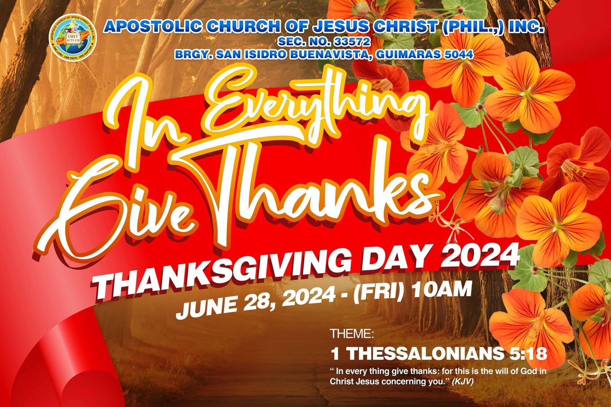 Thanksgiving Day 2024, San Isidro Buenavista Guimaras, Iloilo, 28 June 2024