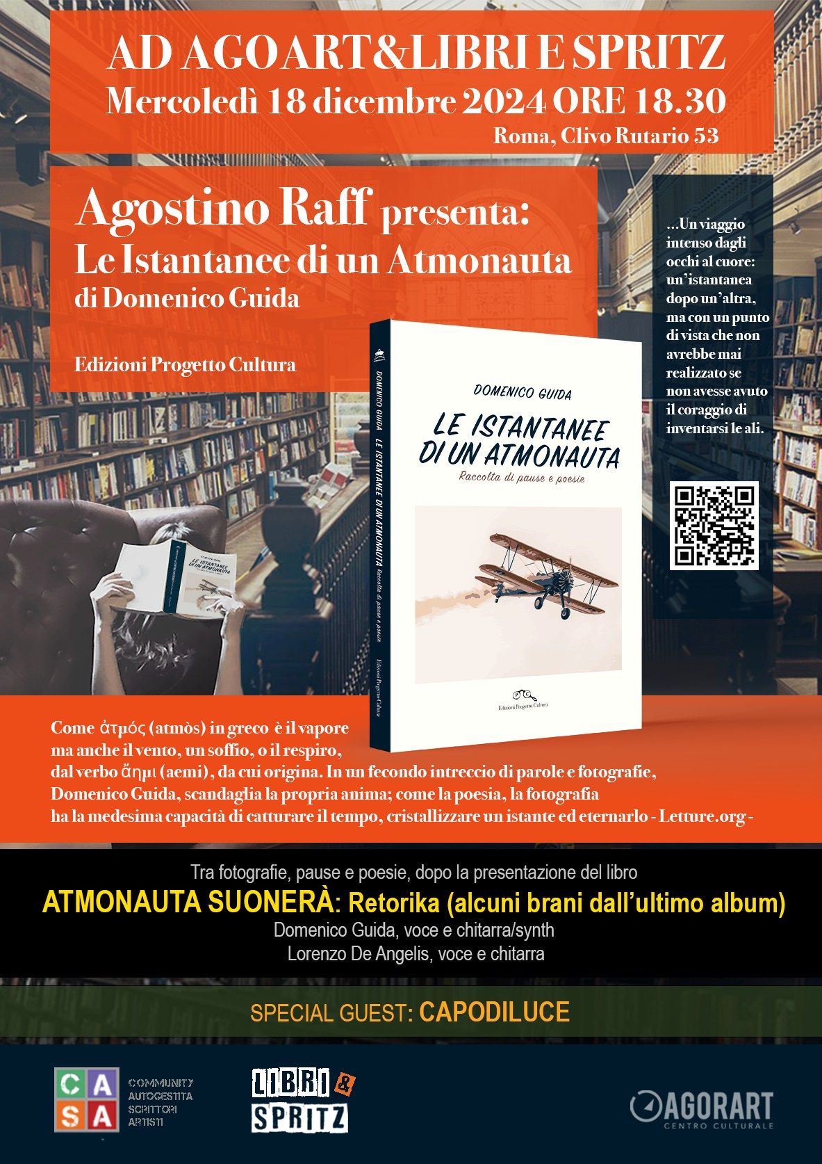 Agostino Raff presenta:\u0003"Le Istantanee di un Atmonauta" il nuovo libro di Domenico Guida