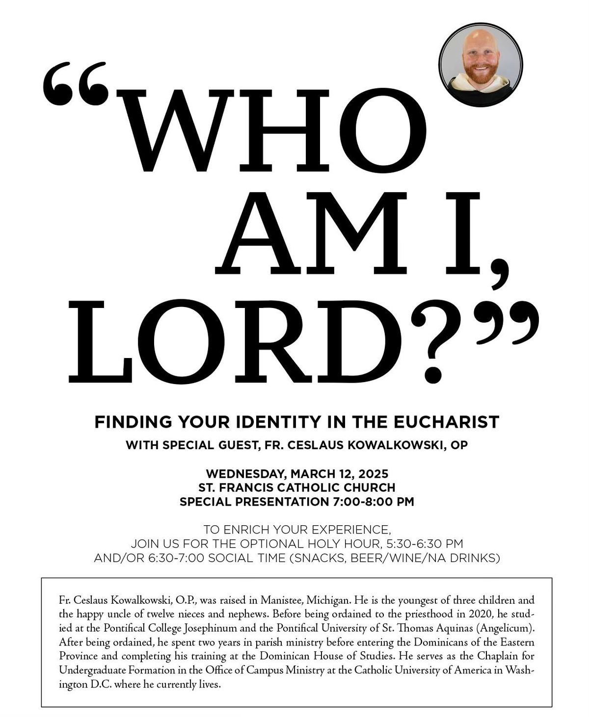 Who Am I, Lord? Finding Your Identity in the Eucharist with Father Ceslaus