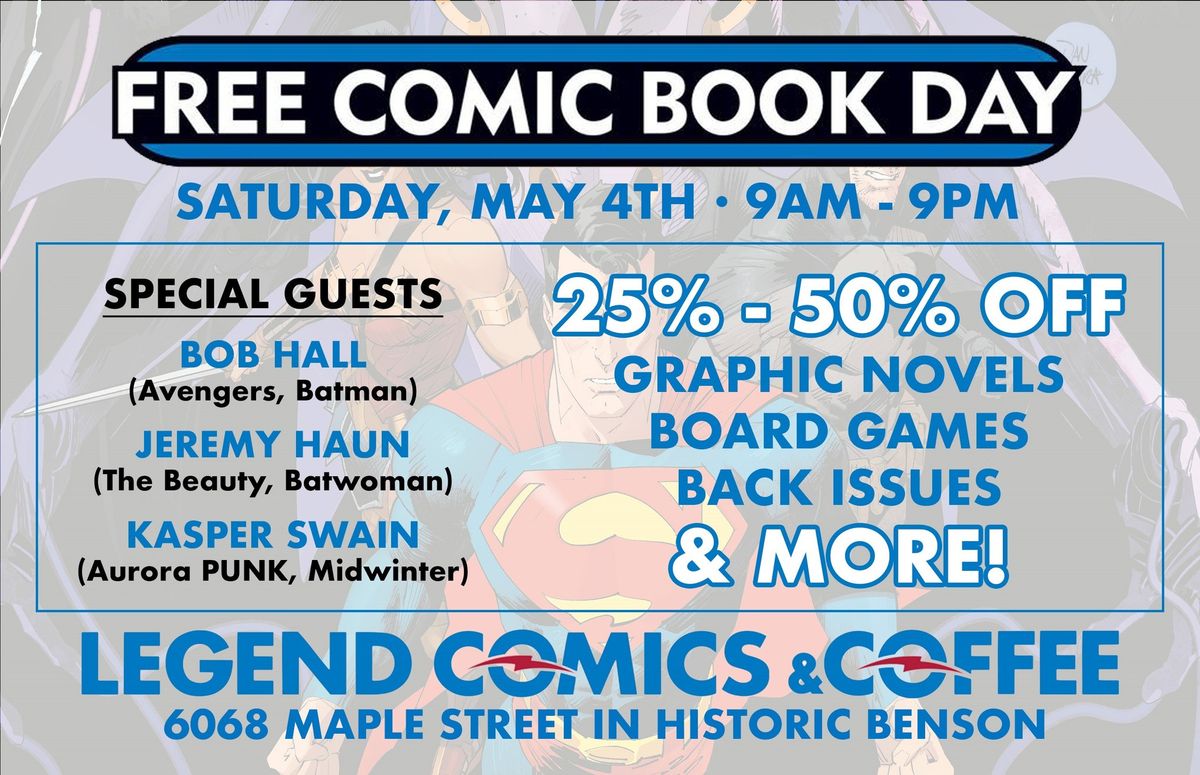Free Comic Book Day at Legend Comics and Coffee