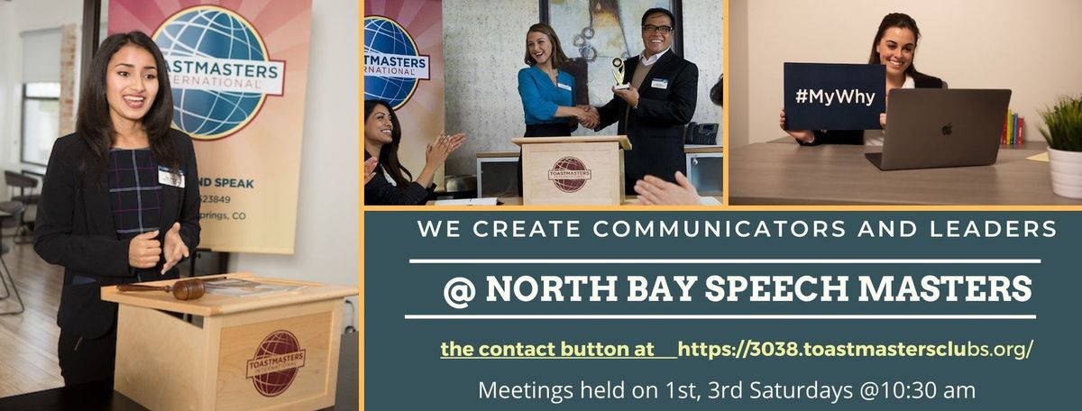 You Invited to a Hybrid  North Bay Speech Masters Meeting