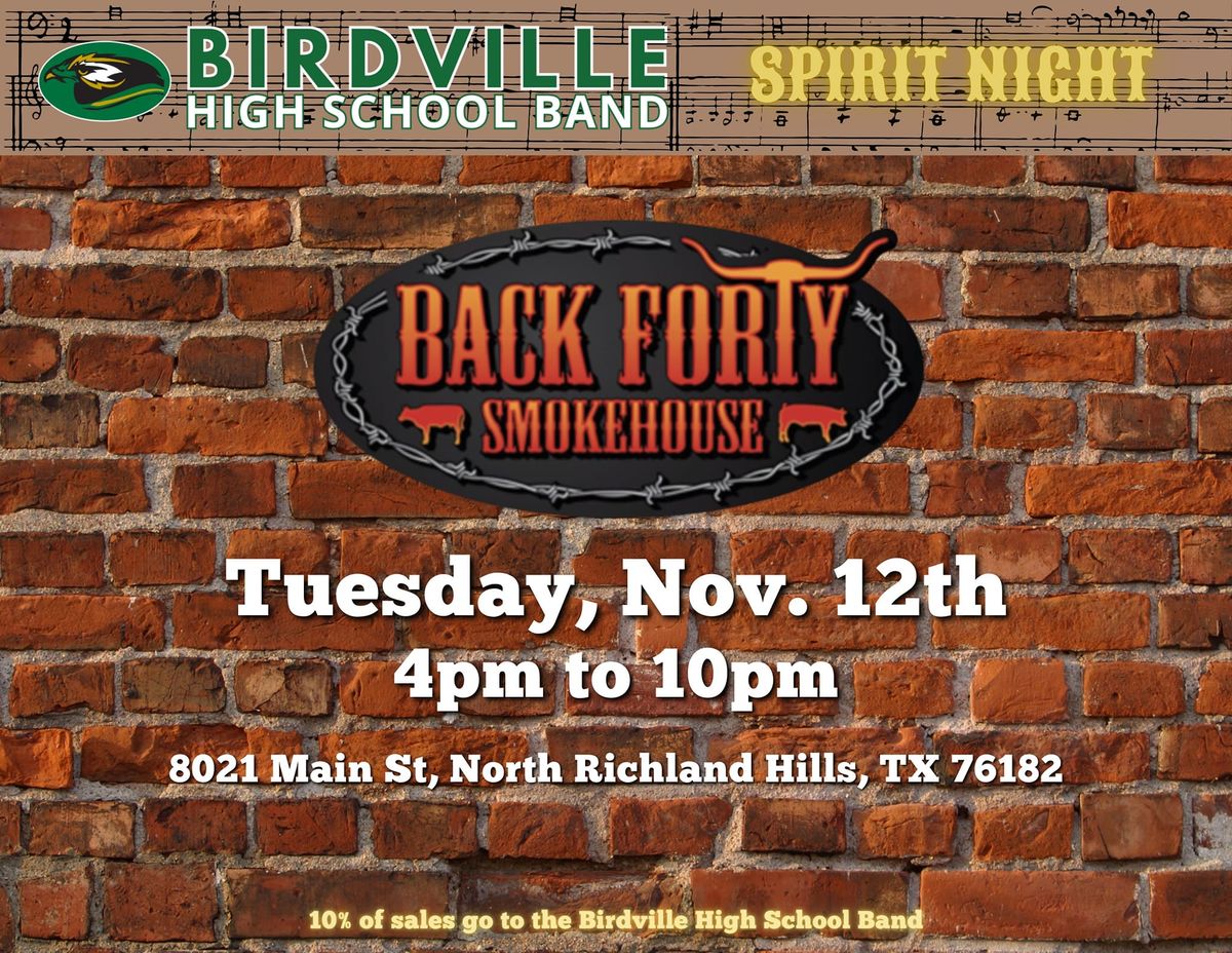 Birdville HS Band Back Forty Spirit Night