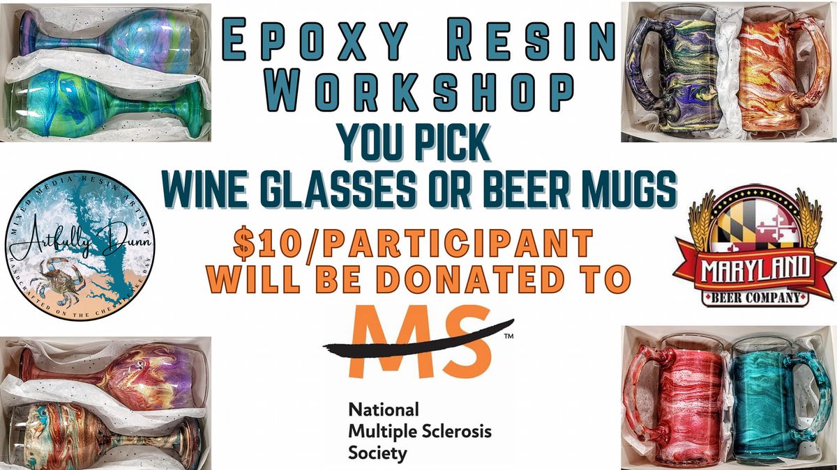 Epoxy Resin Mica Swirl Wine Glasses or Beer Mugs @ Maryland Beer Company