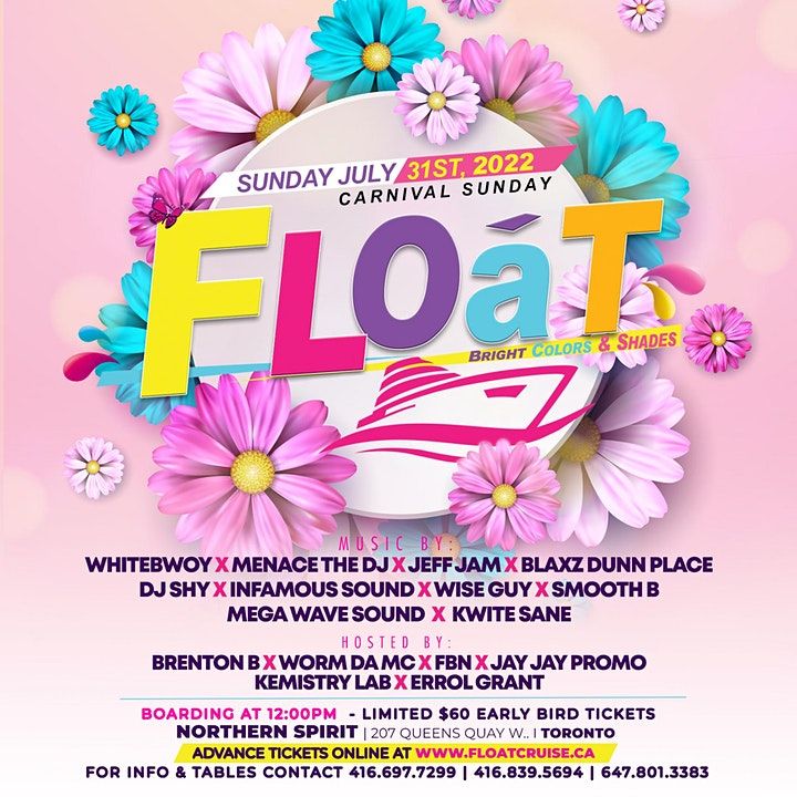 FLOAT BOAT CRUISE 2022 Toronto Carnival Weekend, Mariposa Cruises