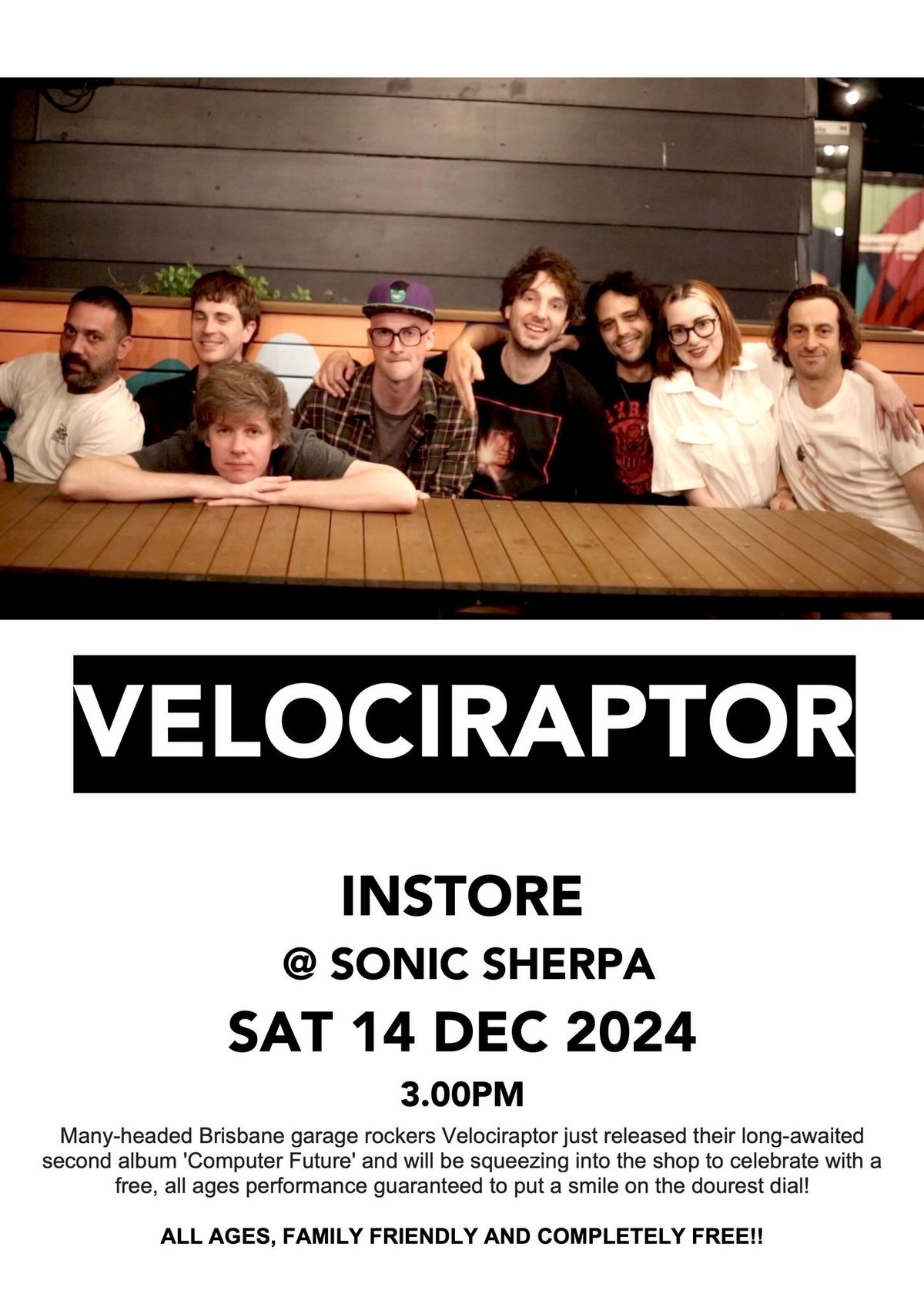 Velociraptor instore at Sonic Sherpa