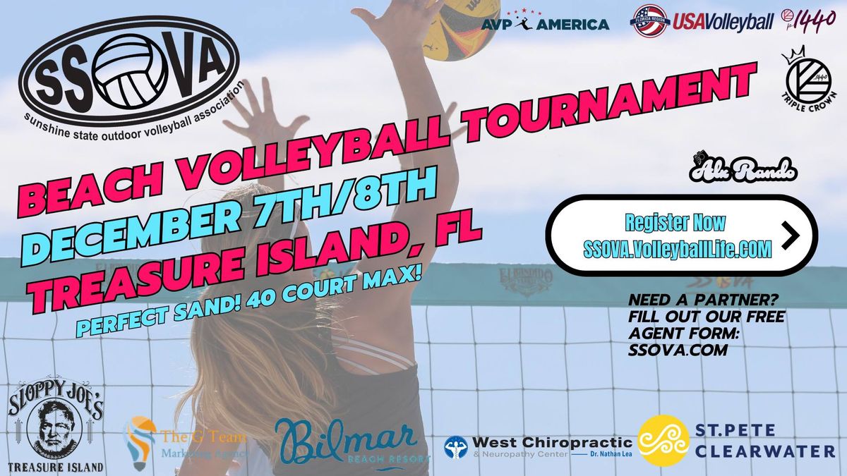 SSOVA's December 7th & 8th Treasure Island, Beach Volleyball Tournament