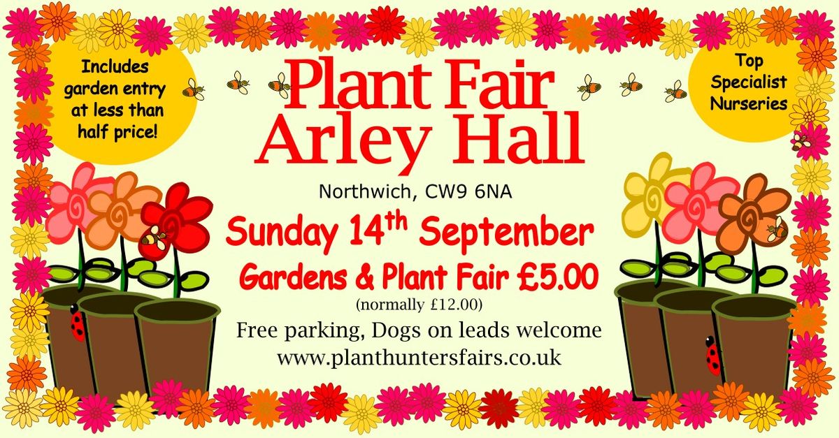 NEW Autumn Plant Hunters' Fair at Arley Hall & Gardens on Sunday 14th September 