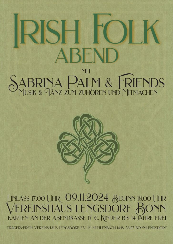 Irish Folk Abend zum Zuh\u00f6ren und Mittanzen - mit Sabrina Palm & Friends