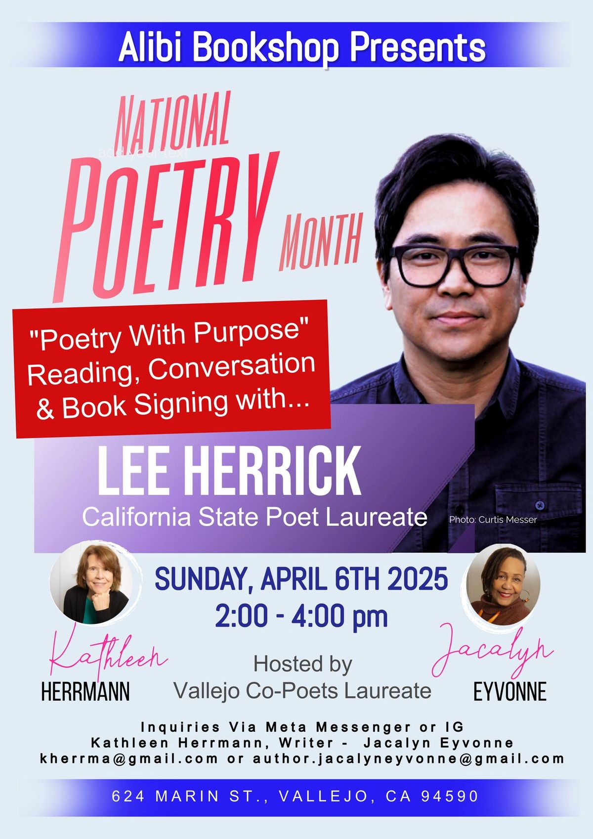 Poetry With Purpose: A Reading with California Poet Laureate Lee Herrick