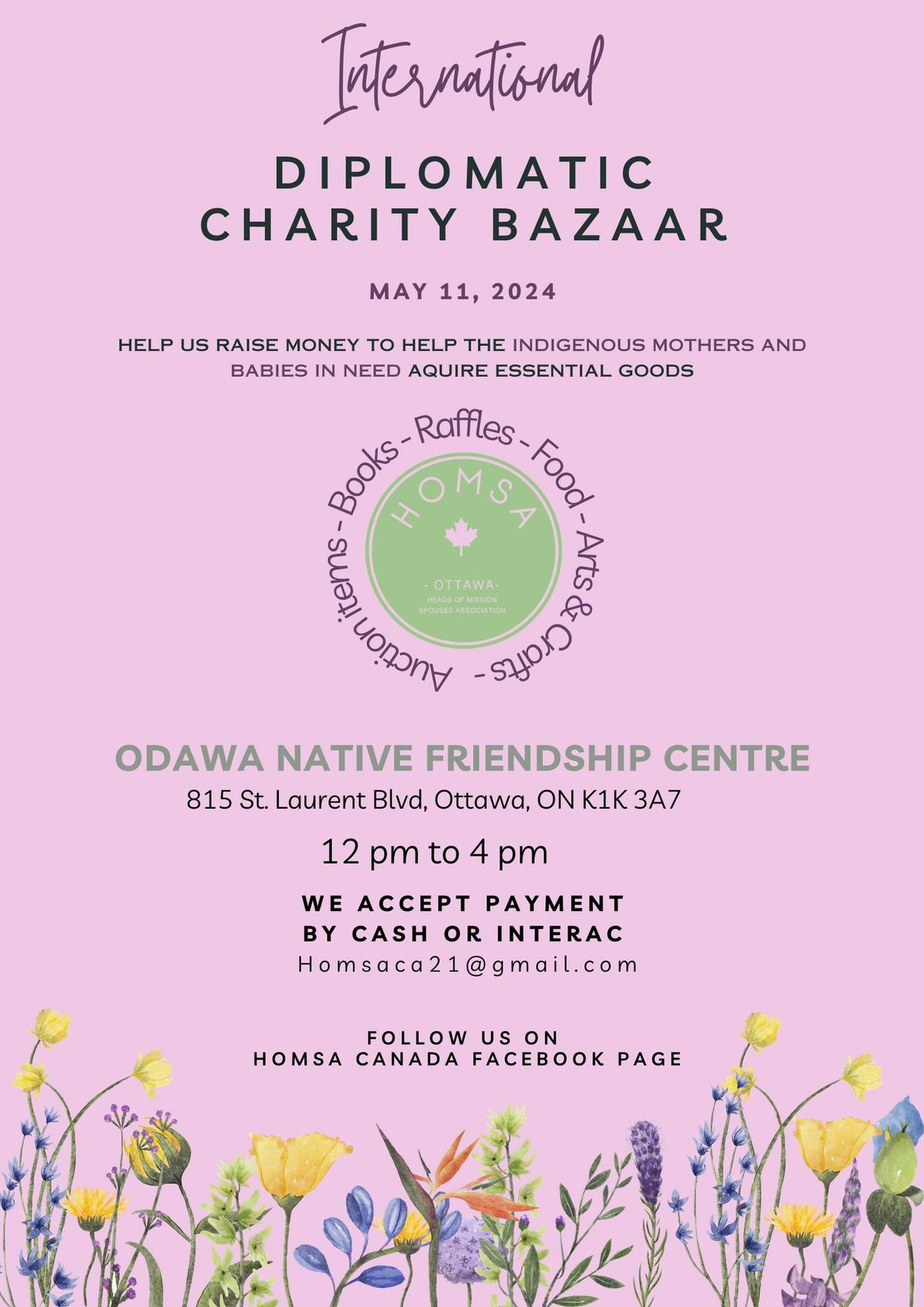 HOMSA Charity Bazaar for Odawa