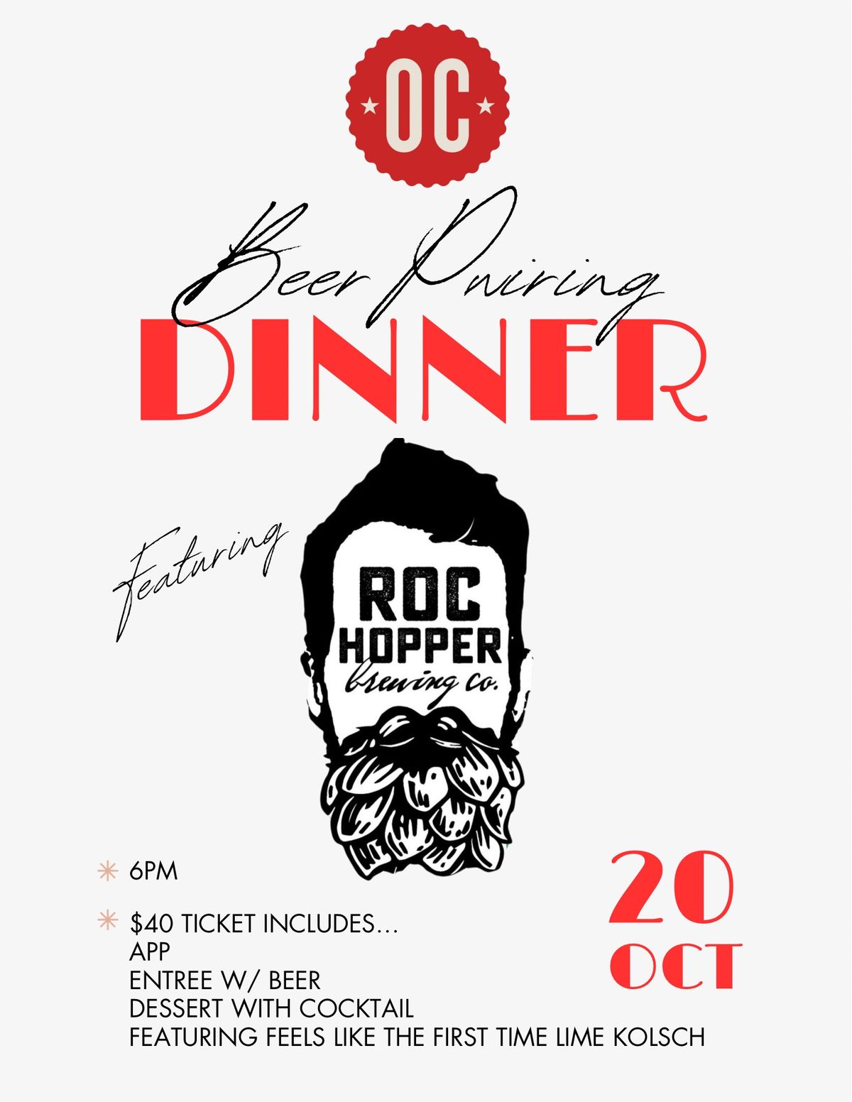 Beer Pairing Dinner with Roc Hopper