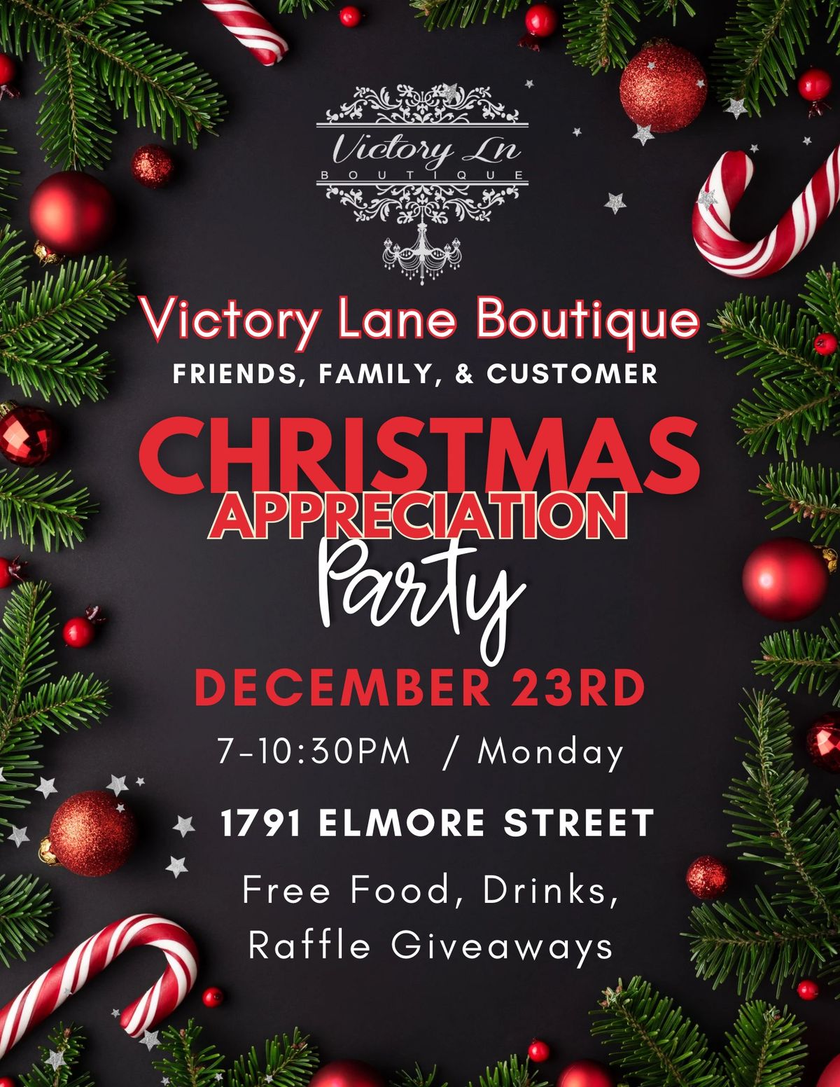 Victory Lane Boutique Holiday Christmas Appreciation Party