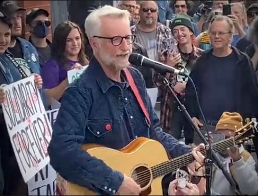 Billy Bragg Joins Climate Strike Rally