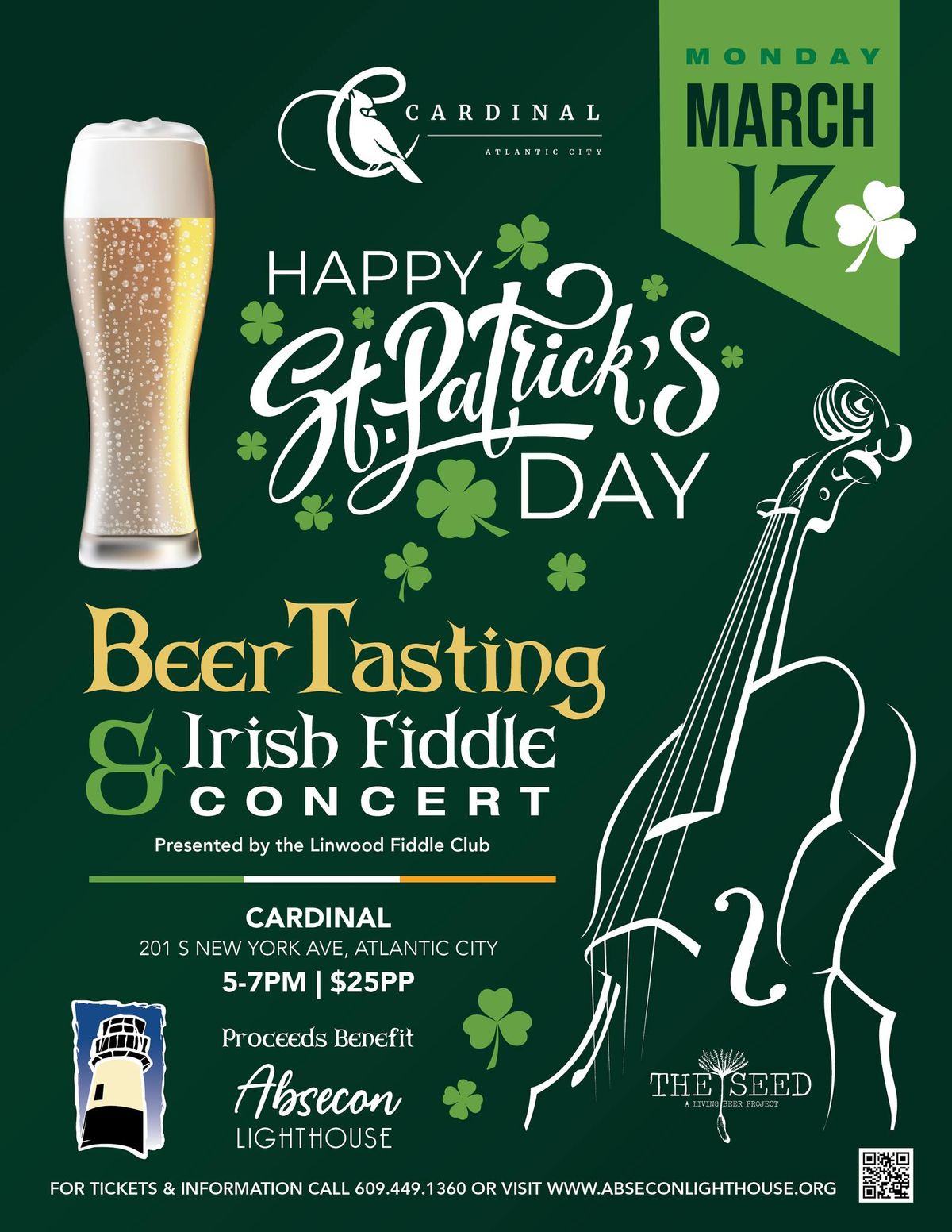 Beer Tasting and Irish Fiddle Concert at Cardinal Restaurant on March 17