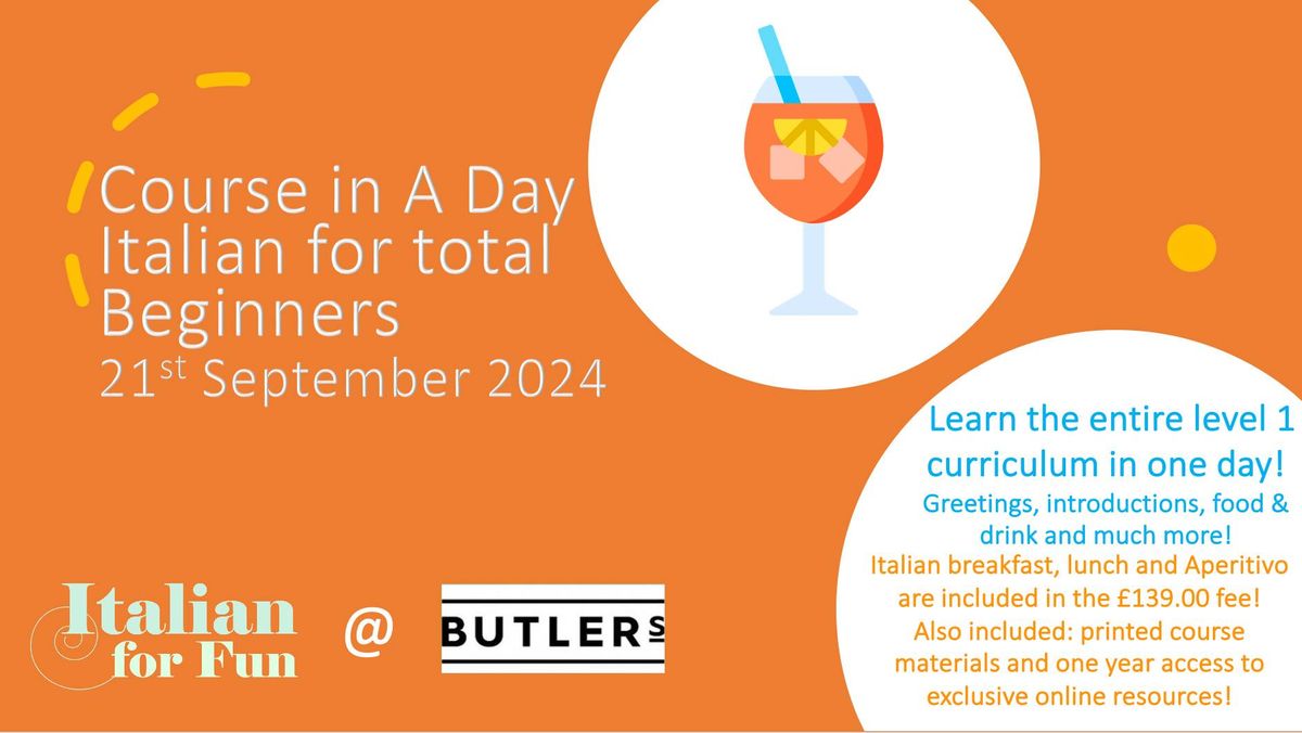 Dip into Italy! Intensive Beginners Italian Course in A Day at Butler's at Kirkstall Forge!