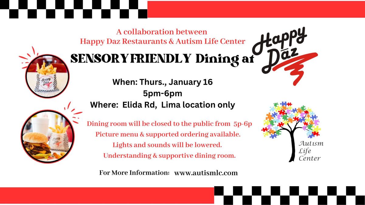 Sensory Friendly Dining at Happy Daz!