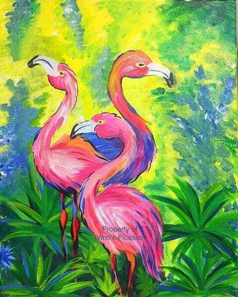 Paint & Sip Class: Leoma Lovegrove\u2019s: \u201cFlamingos Soiree\u201d